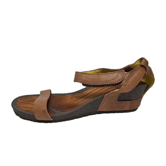 Teva Cabrillo Women's Size 8.5 Leather Brown Sandals Adjustable Wedge Strappy - Picture 3 of 10